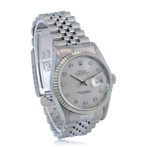 rolex datejust herren silber